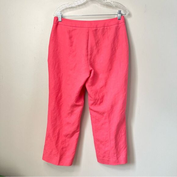 Evan Picone Ramie Blend Salmon Pink Blazer Office Pant Set Jacket-6P/Pant-8P - Picture 6 of 14